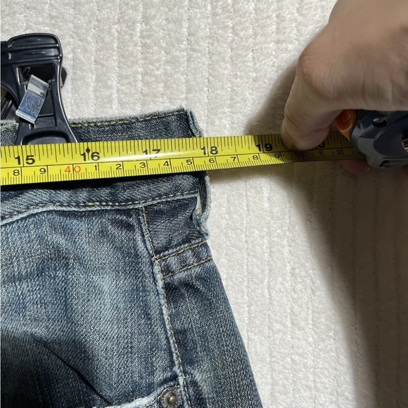 7 For All Mankind Jeans Button Fly Mens 34x 28 Straight Relaxed Loose Dark Wash - Picture 7 of 11